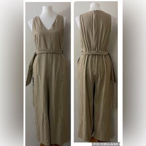 J. Crew Wide Leg Jumpsuit Linen Cotton Preppy Vacation